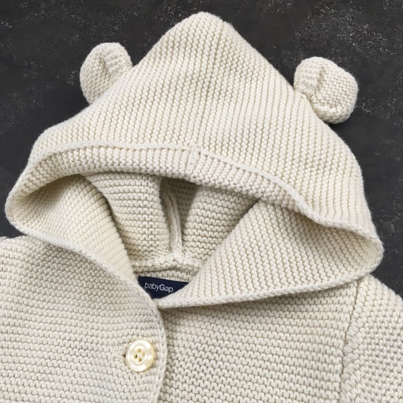 Gap baby unisex cream knit cardigan sweater - Picture 3 of 7